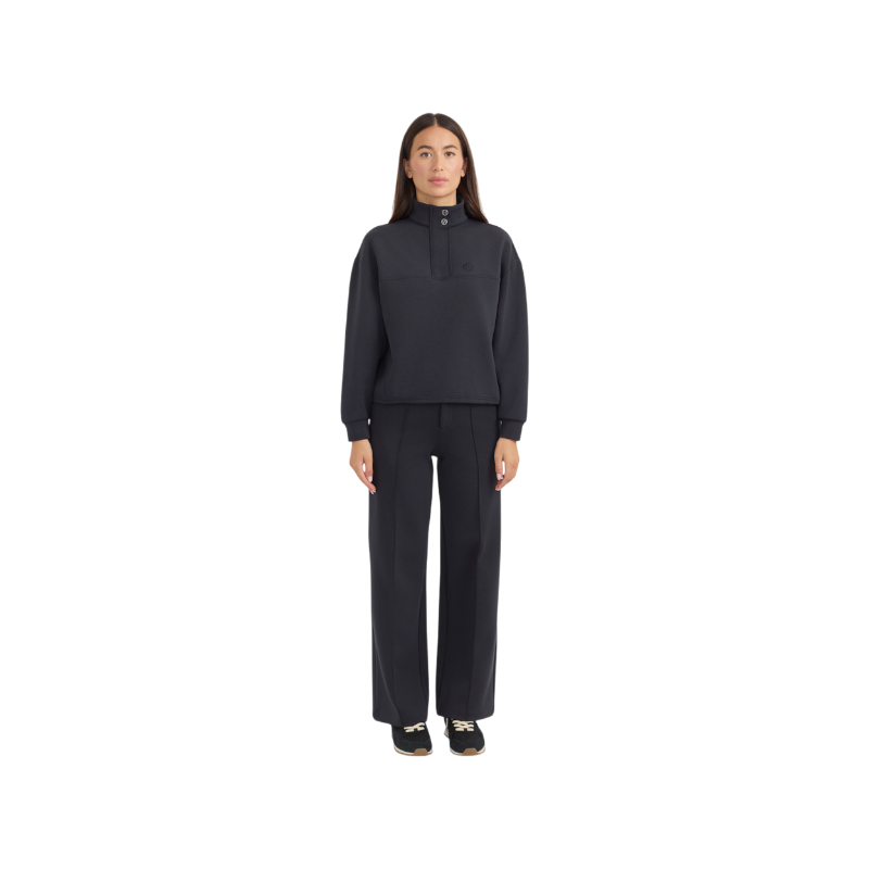 Harcour - Sweat col zippé manches longues femme Cassandre noir