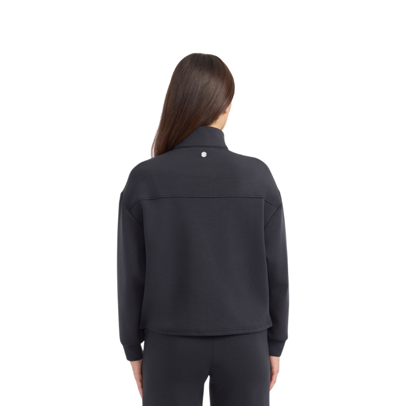 Harcour - Sweat col zippé manches longues femme Cassandre noir