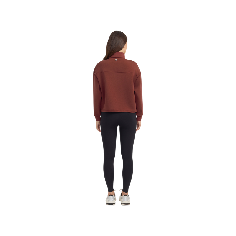 Harcour - Sweat col zippé manches longues femme Cassandre vigne
