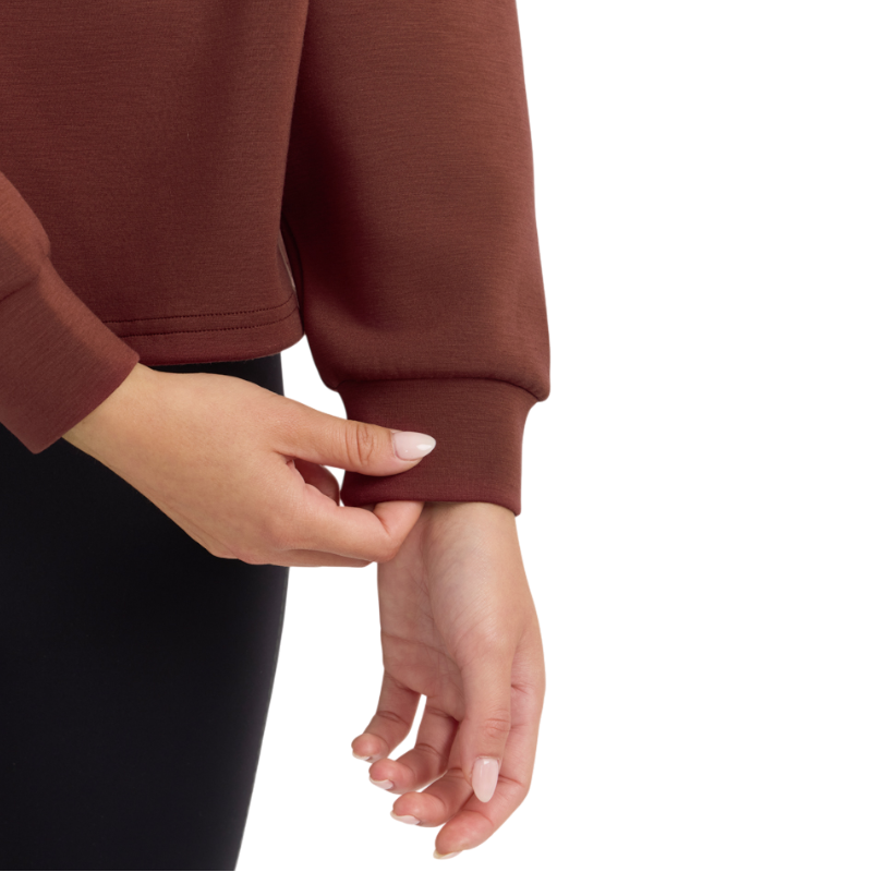 Harcour - Sweat col zippé manches longues femme Cassandre vigne