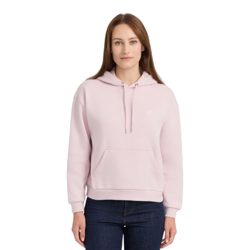 Harcour - Sweat manches longues femme Coeur Octobre Rose pétale