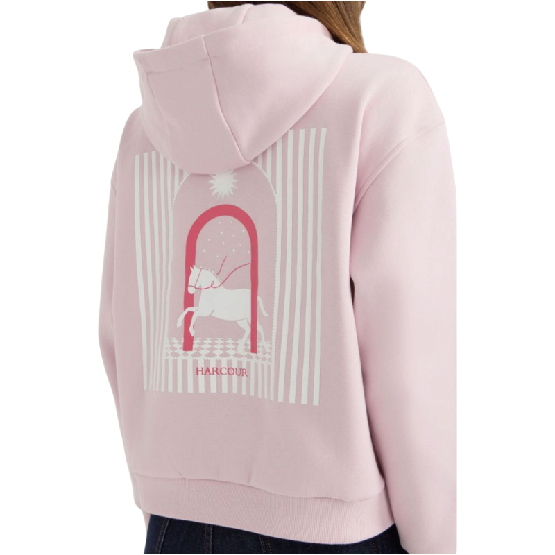 Harcour - Sweat manches longues femme Coeur Octobre Rose pétale