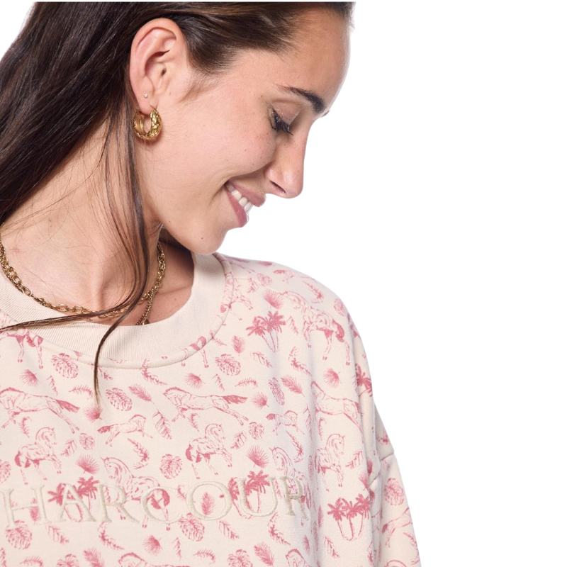 Harcour - Sweat manches longues femme Sirius jouy rose