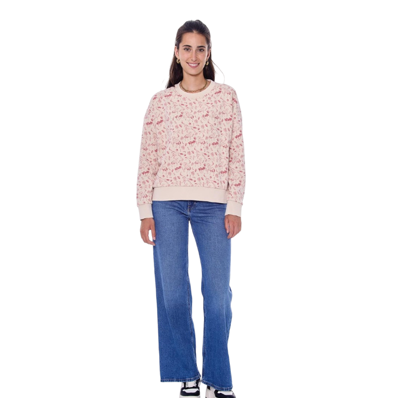 Harcour - Sweat manches longues femme Sirius jouy rose