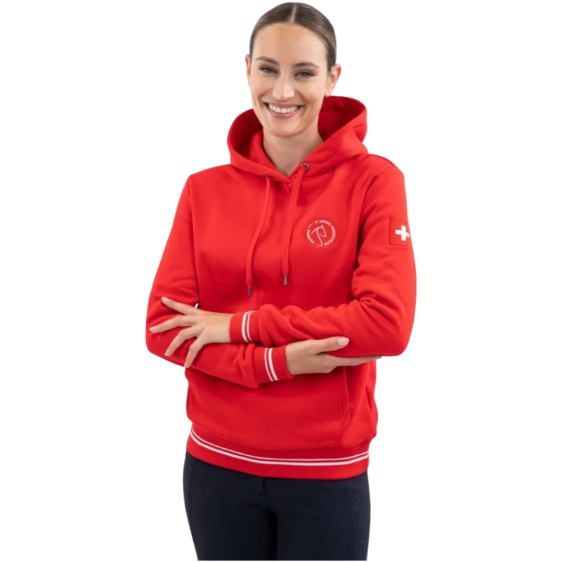 Harcour - Sweat manches longues unisexe Penthalaz Swiss Equestrian Friends rouge