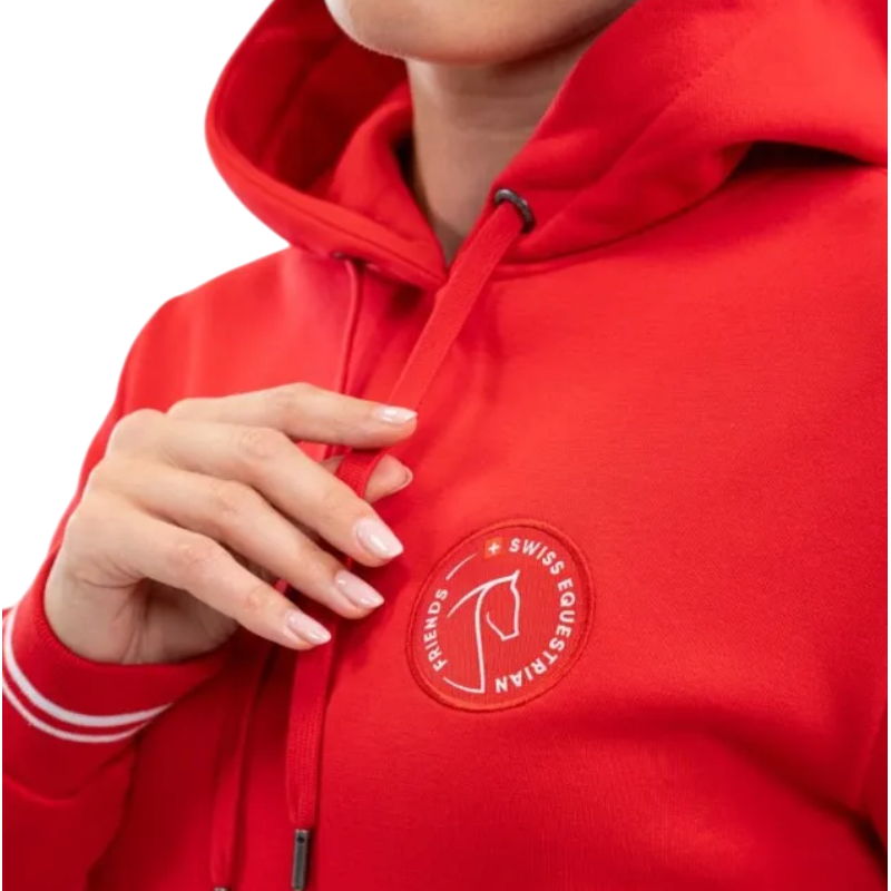 Harcour - Sweat manches longues unisexe Penthalaz Swiss Equestrian Friends rouge