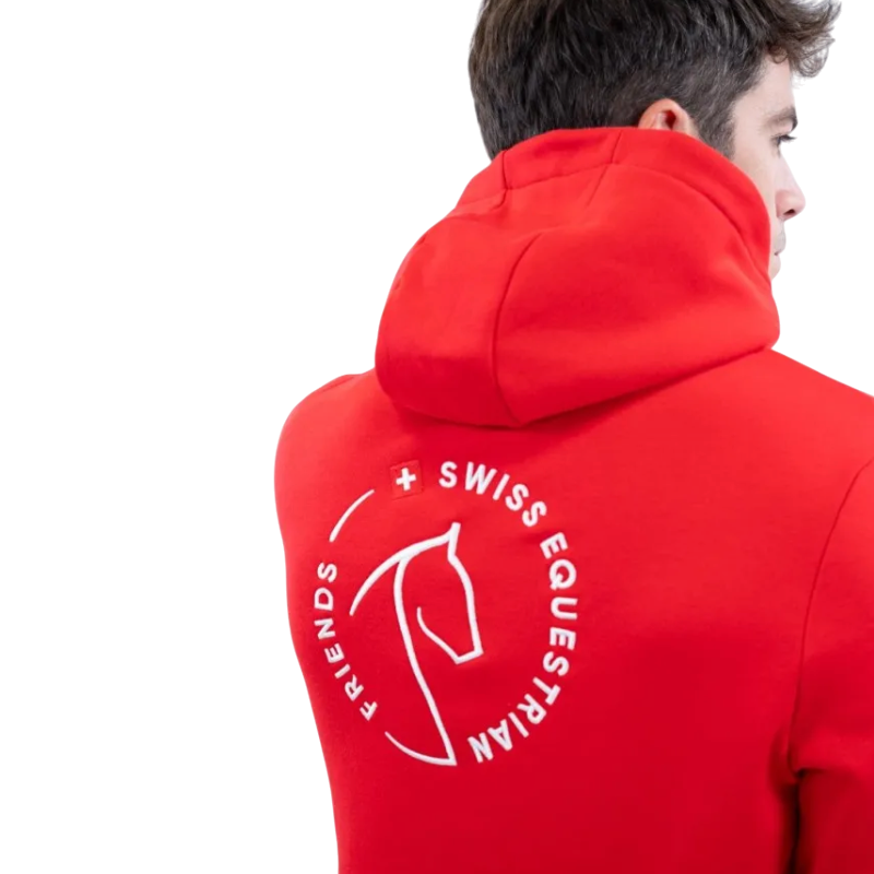 Harcour - Sweat manches longues unisexe Penthalaz Swiss Equestrian Friends rouge