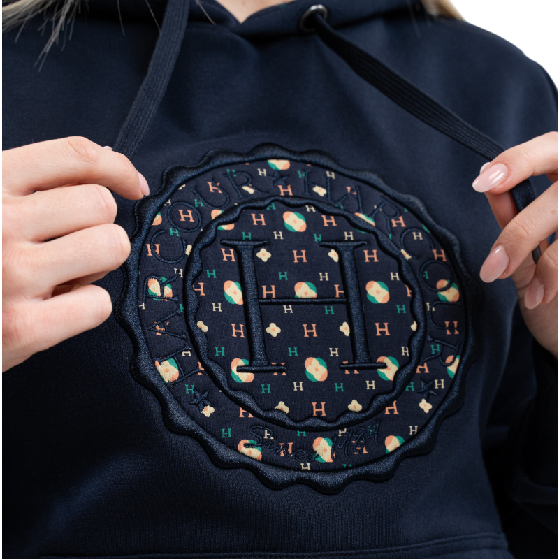 Harcour - Sweat manches longues unisexe Samy marine mosaic