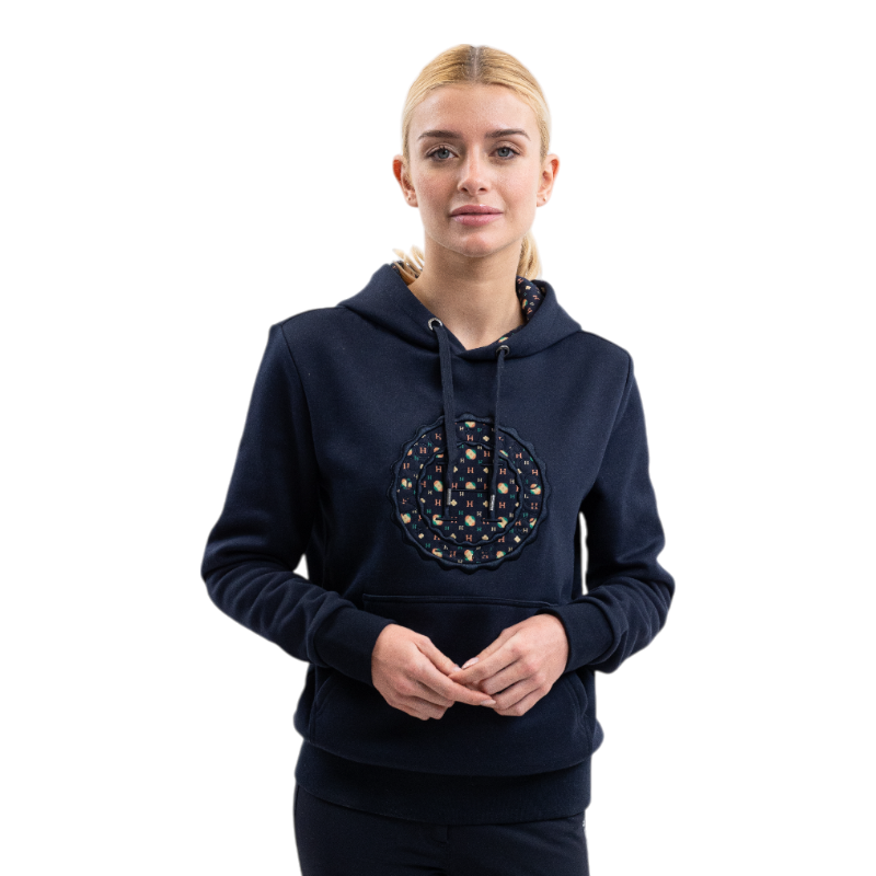 Harcour - Sweat manches longues unisexe Samy marine mosaic