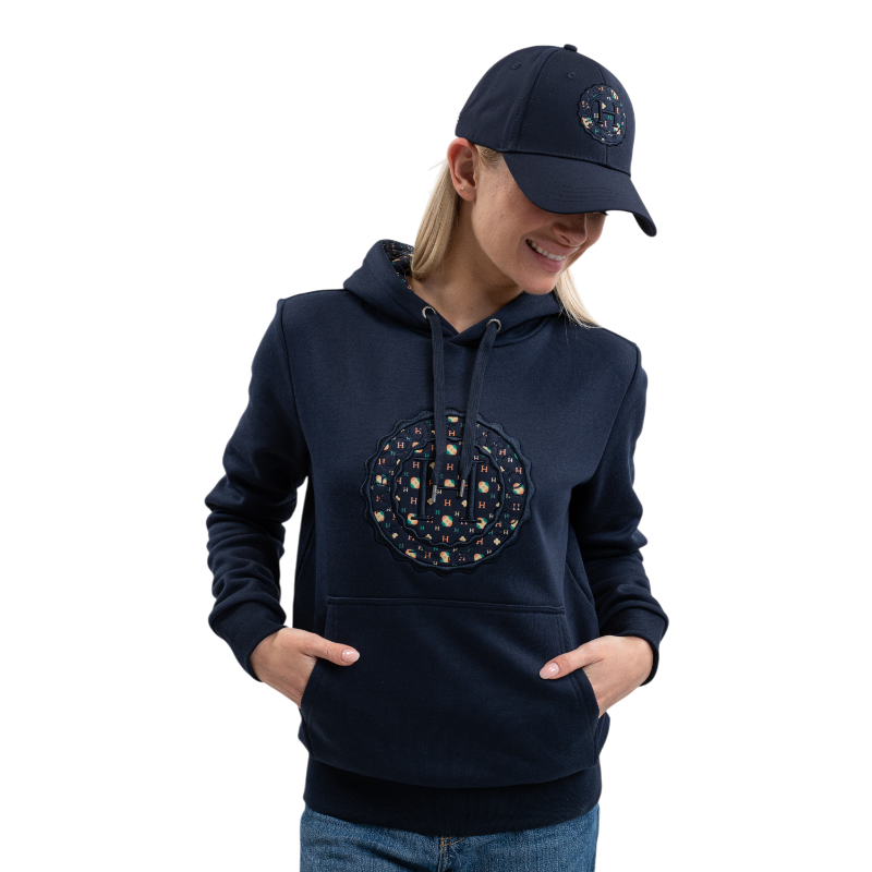 Harcour - Sweat manches longues unisexe Samy marine mosaic