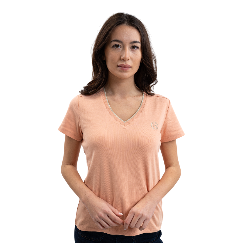 Harcour - T-shirt manches courtes femme Taraza abricot