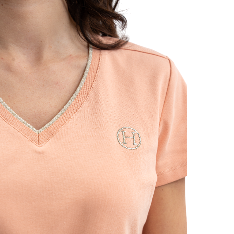 Harcour - T-shirt manches courtes femme Taraza abricot