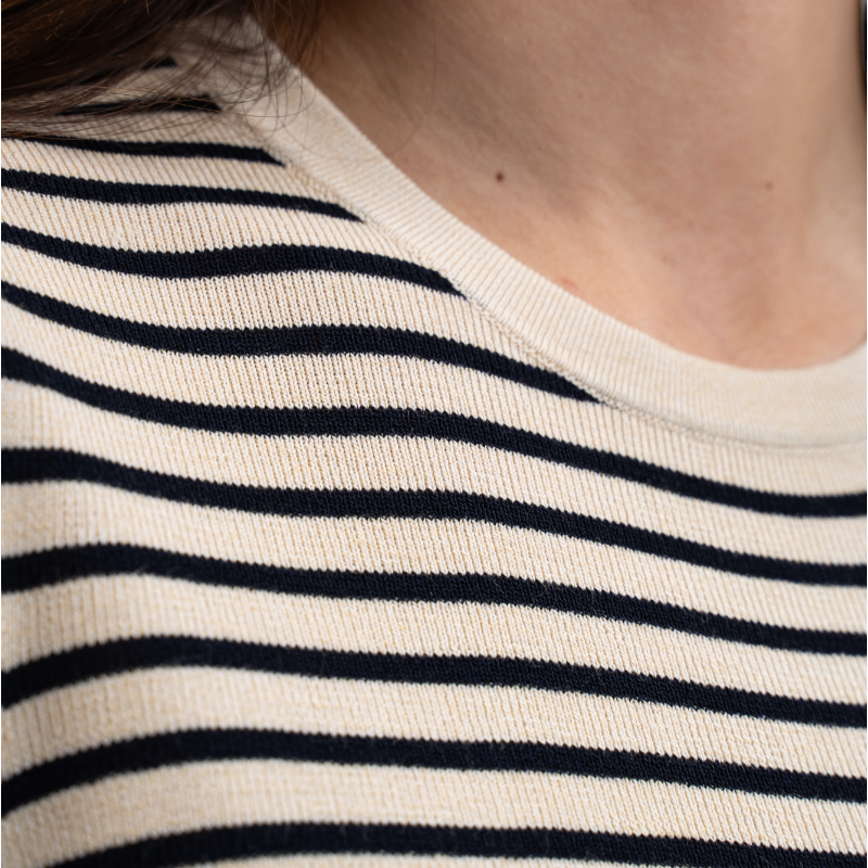 Harcour - T-shirt manches courtes femme Tzimi lin/ marine