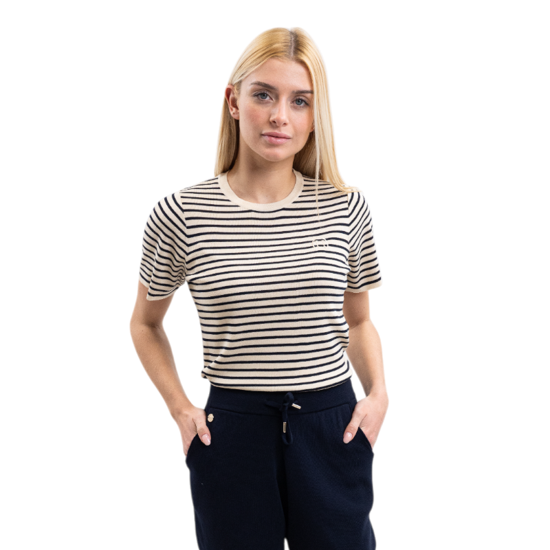 Harcour - T-shirt manches courtes femme Tzimi lin/ marine