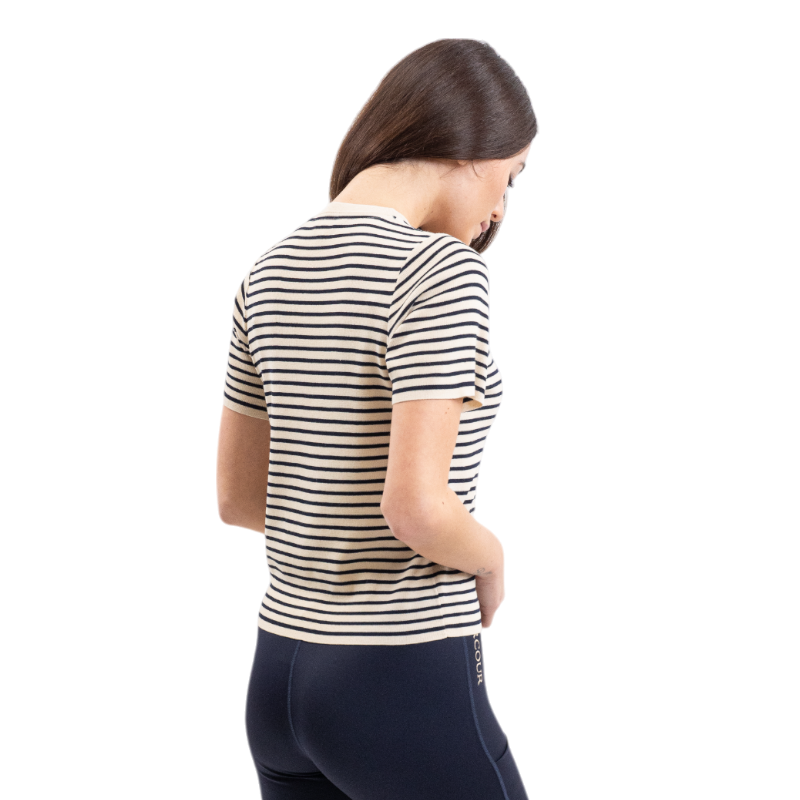 Harcour - T-shirt manches courtes femme Tzimi lin/ marine