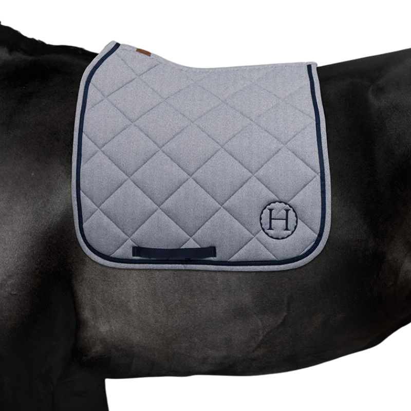 Harcour - Tapis de dressage Charma chevron/ marine