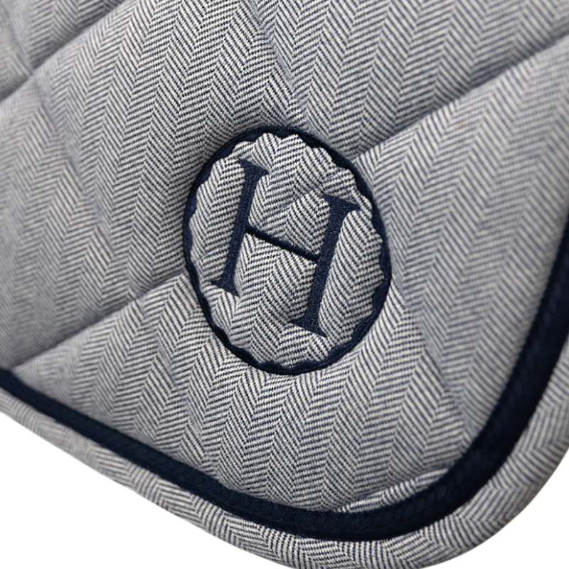 Harcour - Tapis de selle Charma chevron/ marine