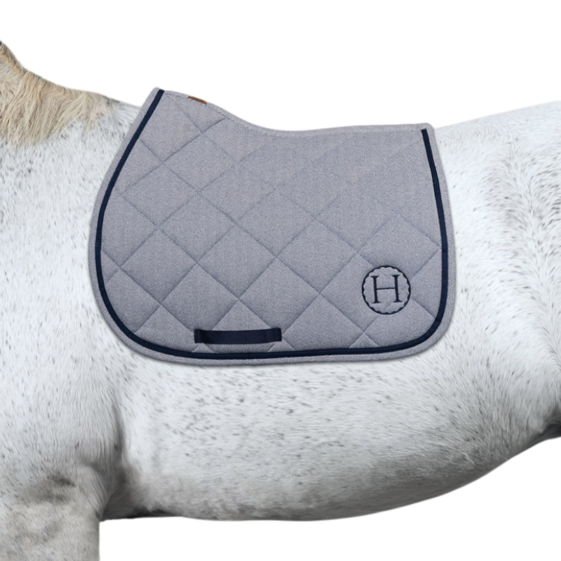 Harcour - Tapis de selle Charma chevron/ marine