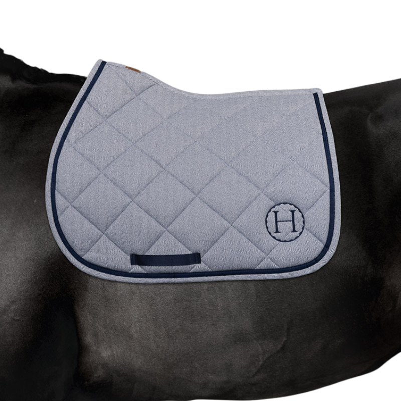 Harcour - Tapis de selle Charma chevron/ marine