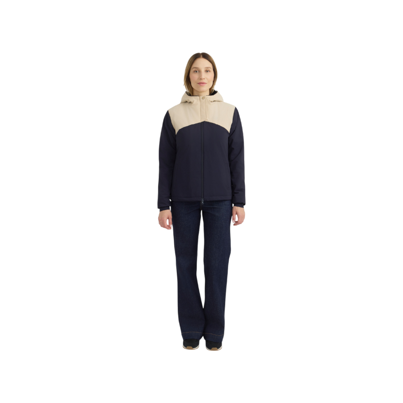 Harcour - Veste chaude manches longues femme Siam marine/ crème
