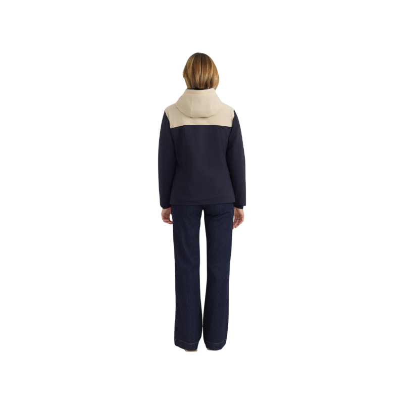 Harcour - Veste chaude manches longues femme Siam marine/ crème