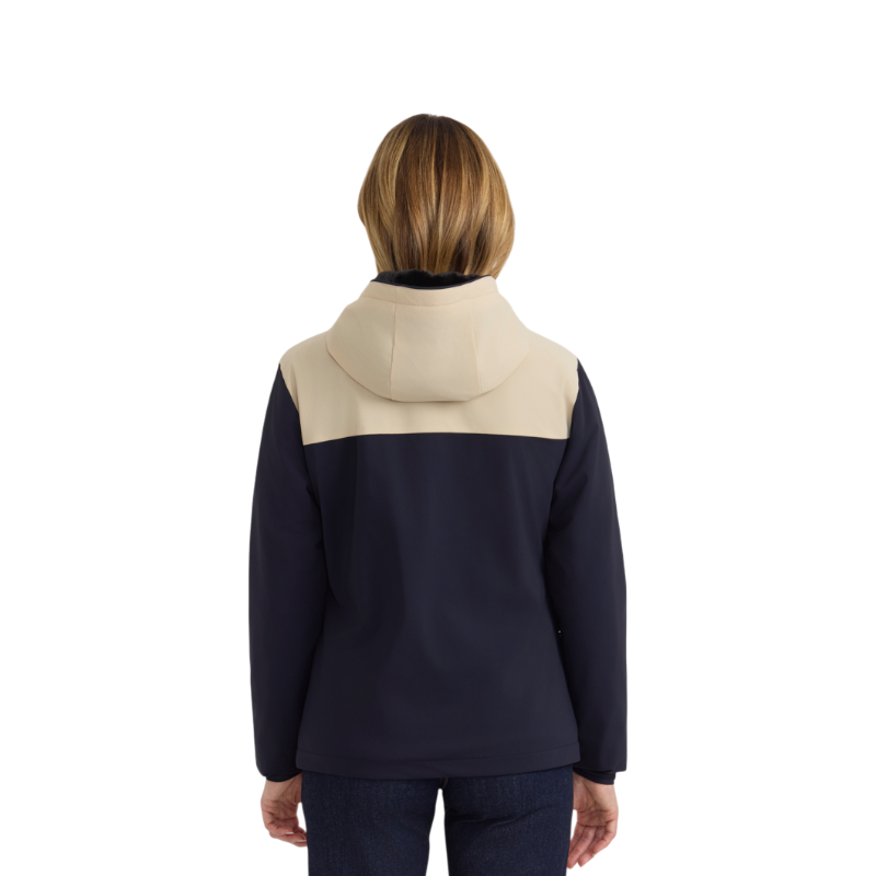 Harcour - Veste chaude manches longues femme Siam marine/ crème