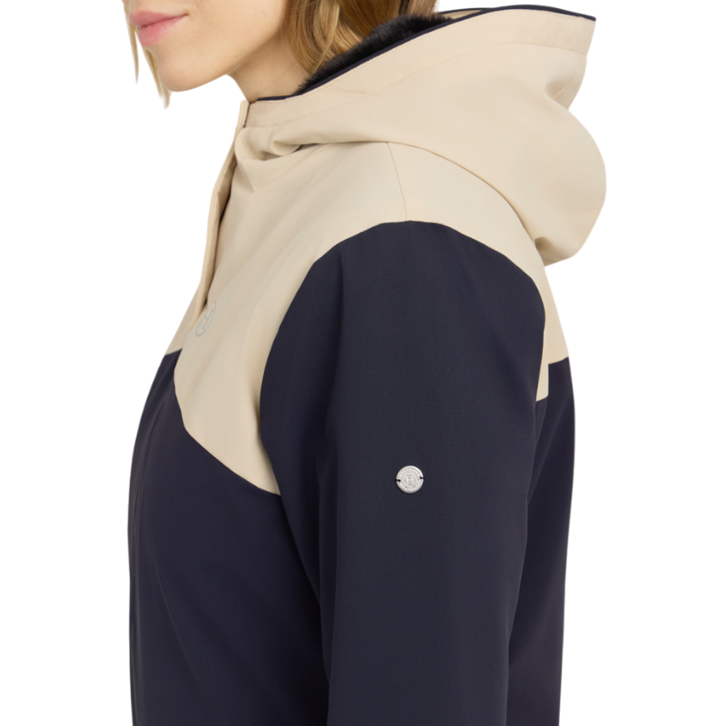 Harcour - Veste chaude manches longues femme Siam marine/ crème