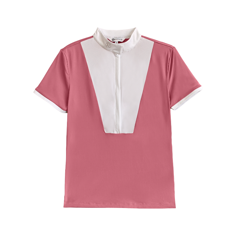 Harcour - Polo de concours manches courtes femme Shine vieux rose