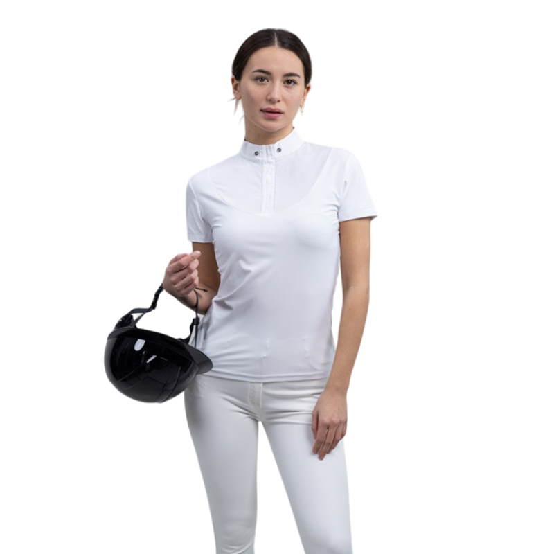 Harcour - Polo manches courtes technique femme Pirma blanc | - Ohlala