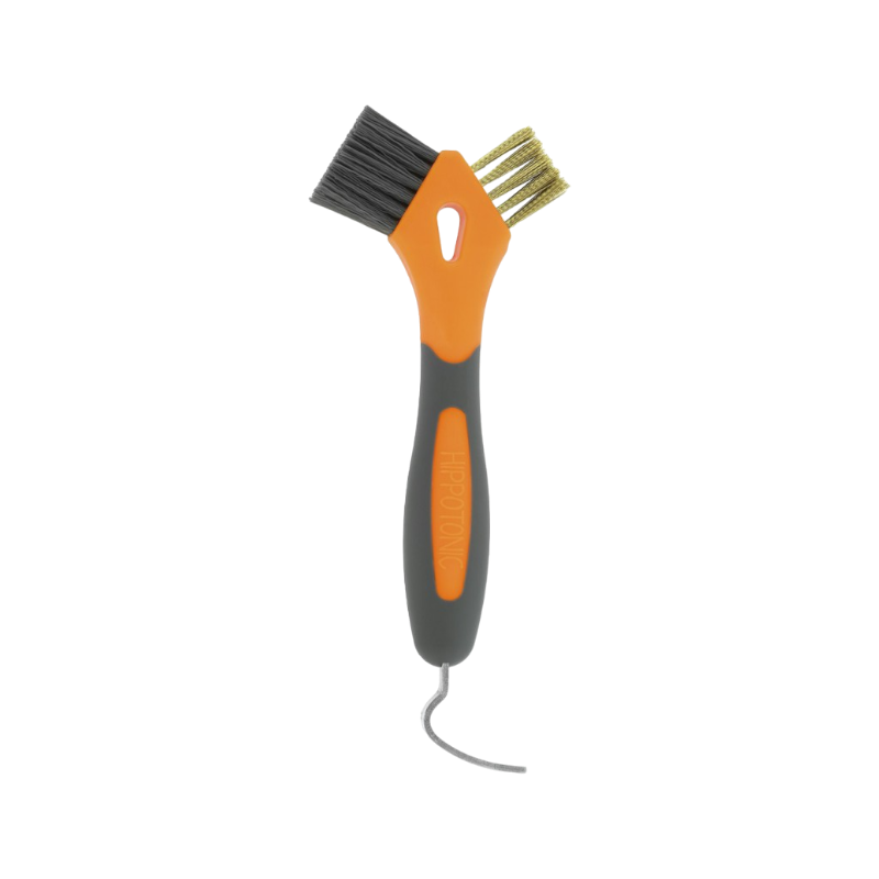 Hippotonic - Cure pied brosse métal 3 en 1 orange | - Ohlala