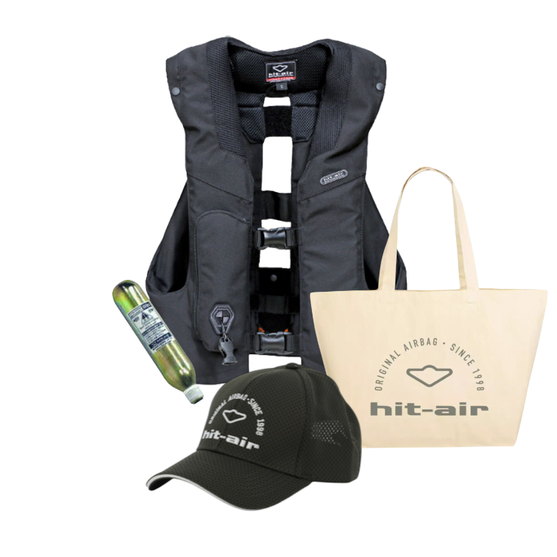 Hit Air - Pack gilet airbag MLV3 noir  + tote bag + cartouche + casquette