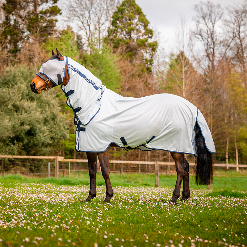 Horseware - Couverture anti-mouches Myo Fly Rug lunar rock/ marine | - Ohlala