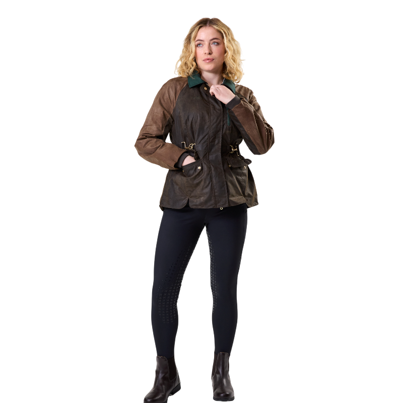 Horseware - Blouson manches longues femme 40 Year Wax heritage bay/ rambo green