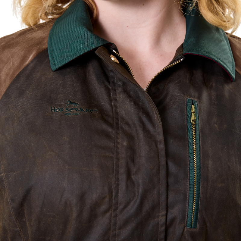 Horseware - Blouson manches longues femme 40 Year Wax heritage bay/ rambo green