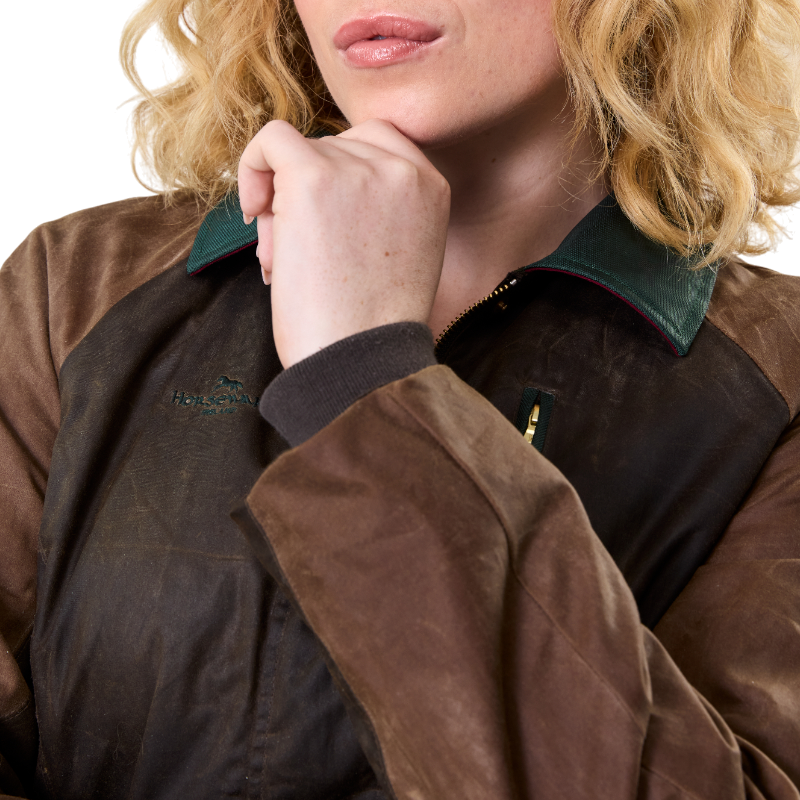 Horseware - Blouson manches longues femme 40 Year Wax heritage bay/ rambo green