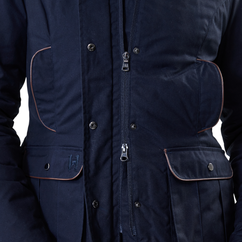 Horseware - Blouson manches longues femme Newmarket Wax marine | - Ohlala