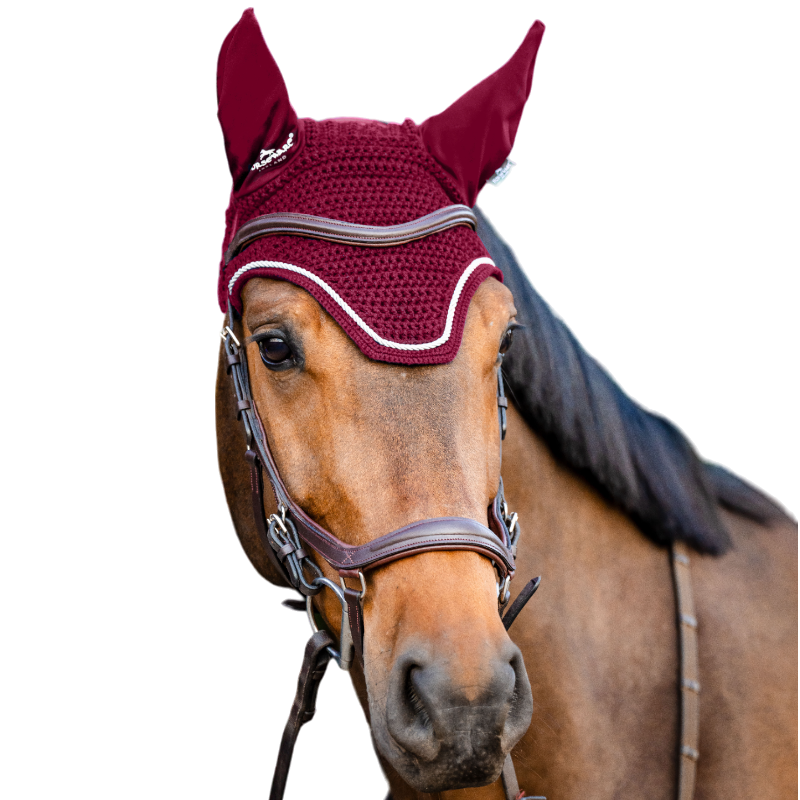 Horseware - Bonnet pour chevaux Signature bordeaux | - Ohlala
