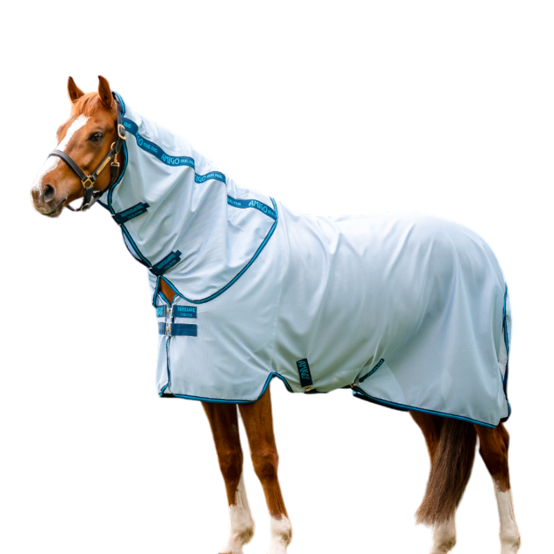 Horseware - Chemise anti-mouches Amigo Bug Rug azur blue/ marine/ bleu éléctrique | - Ohlala