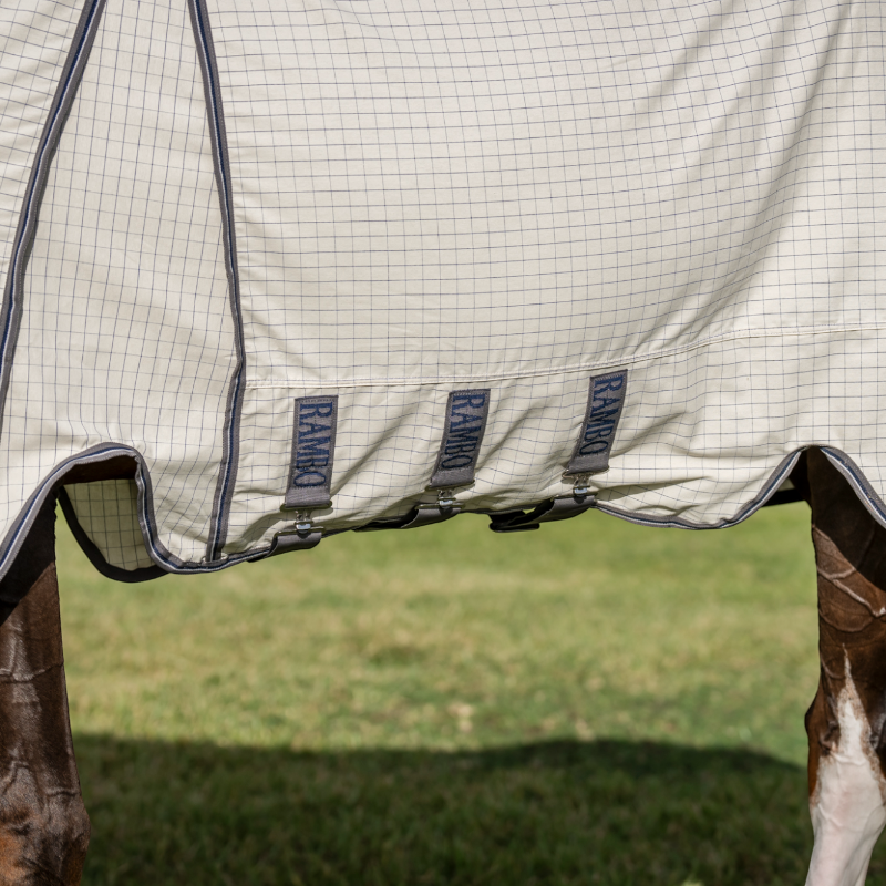 Horseware - Chemise anti-mouches Rambo Protector Fieldsafe Plus argent/ marine/ blanc/ beige