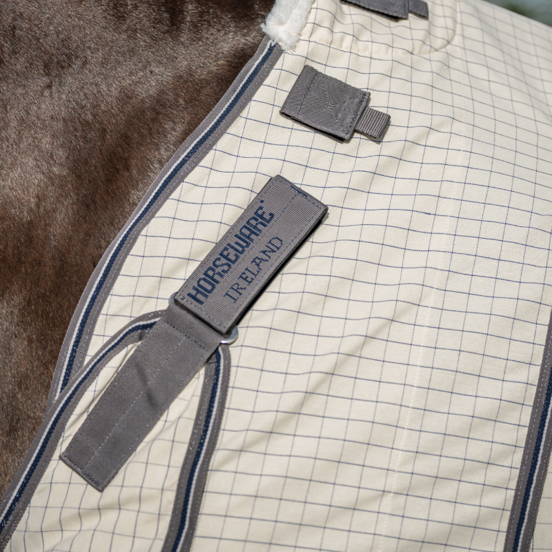 Horseware - Chemise anti-mouches Rambo Protector Fieldsafe Plus argent/ marine/ blanc/ beige