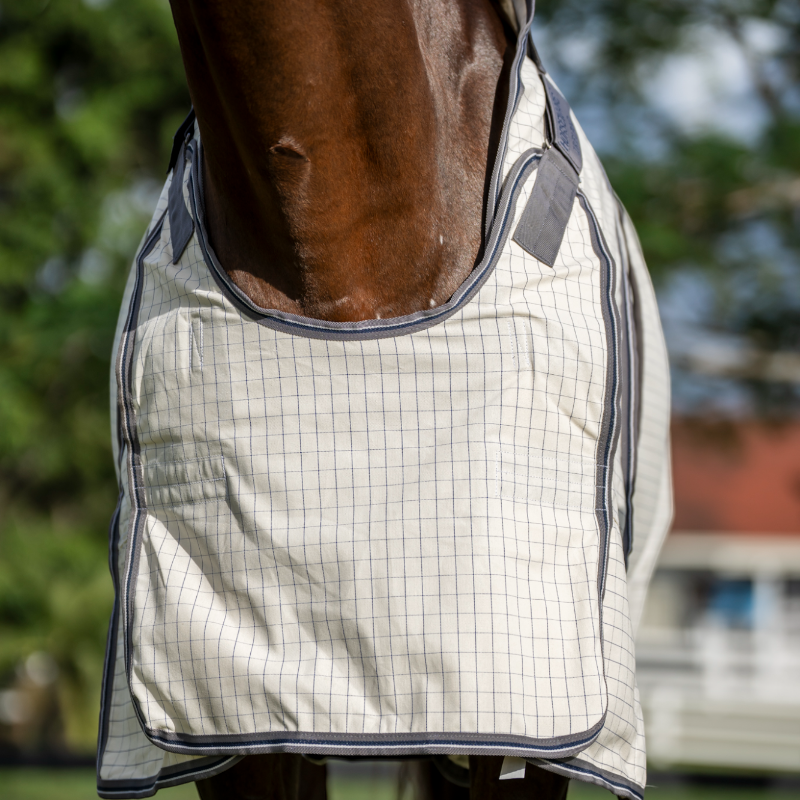 Horseware - Chemise anti-mouches Rambo Protector Fieldsafe Plus argent/ marine/ blanc/ beige