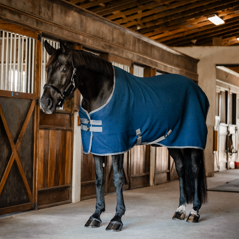 Horseware - Chemise séchante Rambo Techni Waffle marine/ thunderstorm grey/ argent