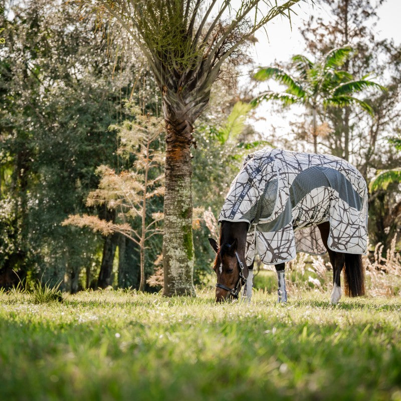 Horseware - Couverture anti-mouches Amigo CamoFly Plus print/ gris