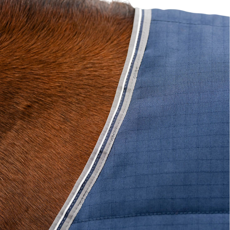 Horseware - Couverture de box Rambo marine/ thunderstorm grey/ argent 100g