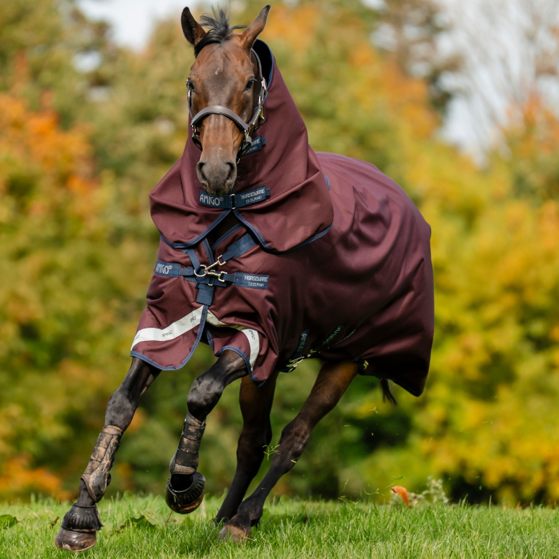 Horseware - Couverture d'extérieur Amigo 1200D Plus Turnout bordeaux/ marine/ titanium grey 0g