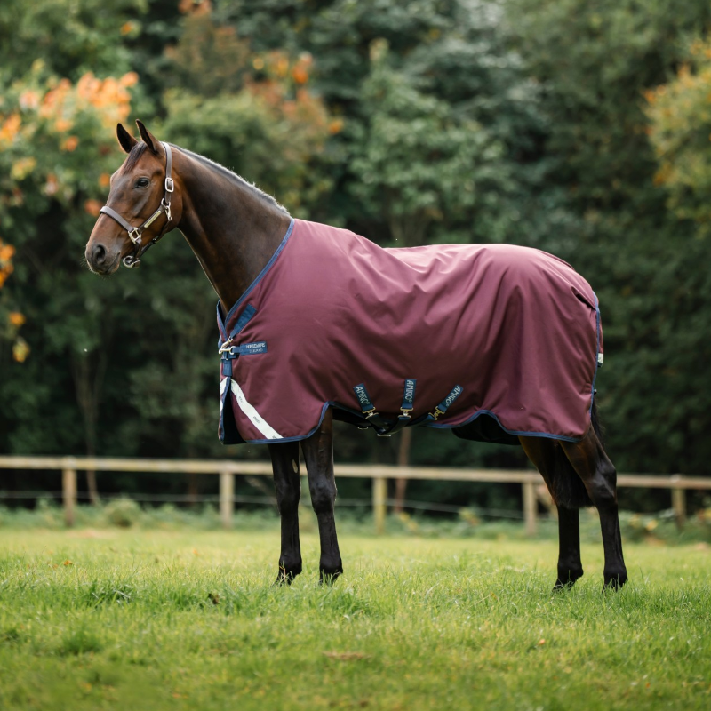 Horseware - Couverture d'extérieur Amigo 1200D Turnout bordeaux/ marine/ titanium grey 100g