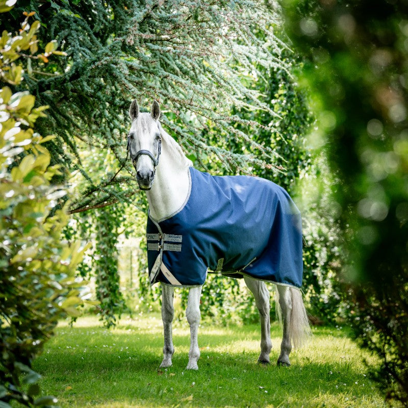 Horseware - Couverture d'extérieur Amigo Bravo 12 Original marine/ titanium grey/ argent 250g