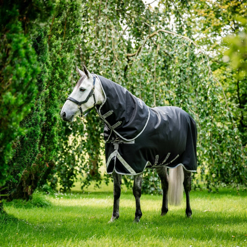 Horseware - Couverture d'extérieur Amigo Bravo 12 Plus noir/ titanium grey/ argent 250g