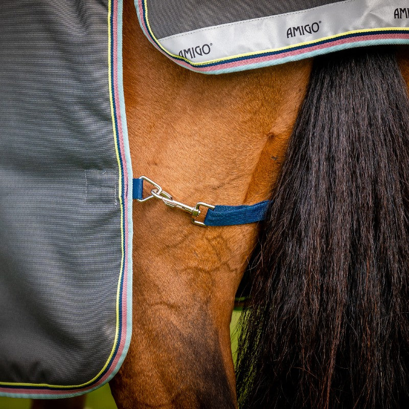 Horseware - Couverture d'extérieur Amigo Bravo 12 Plus shadow/ marine/ lime 250g | - Ohlala