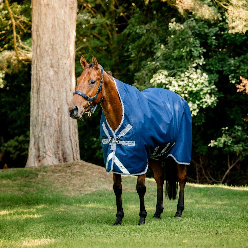 Horseware - Couverture d'extérieur Amigo Bravo 12 Wug marine/ titanium grey/ argent 250g